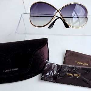 Authentic Tom Ford Shiny Rose Gold/Smoke Gradient Women's Sunglasses